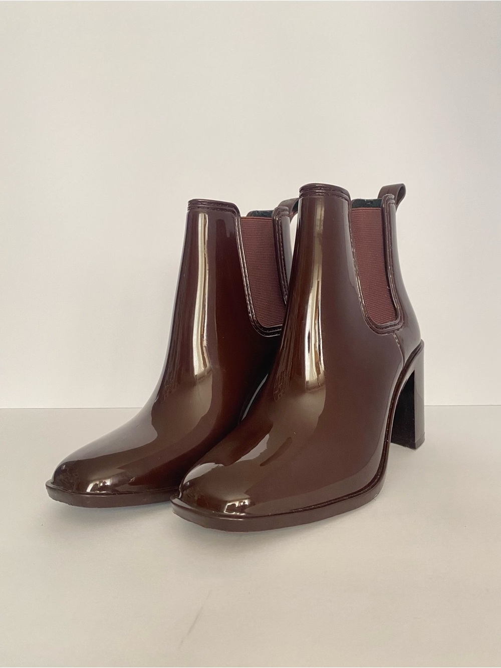 Jeffrey Campbell Hurricane2 Brown Patent Chelsea Boots Sz 8